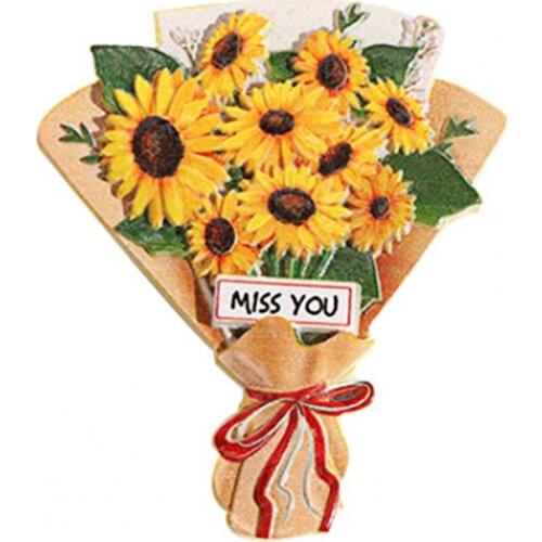 Fridge Sticker 3D Simulation Resin Refrigerator Magnets Sticker for Home Kitchen Decoration Flower Bouquet Pattern