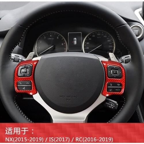 Carbon fiber For Lexus NX RC model real carbon fiber steering wheel button frame car decoration Automobiles Parts Accessories