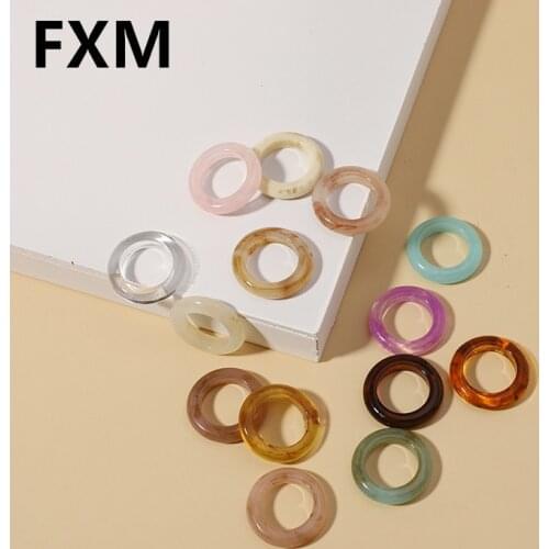 2021 Fashion New Korea Transparent Aesthetic ring Colorful Minimalist Acrylic Resin Thin Ring for Women Jewelry Party Gifts
