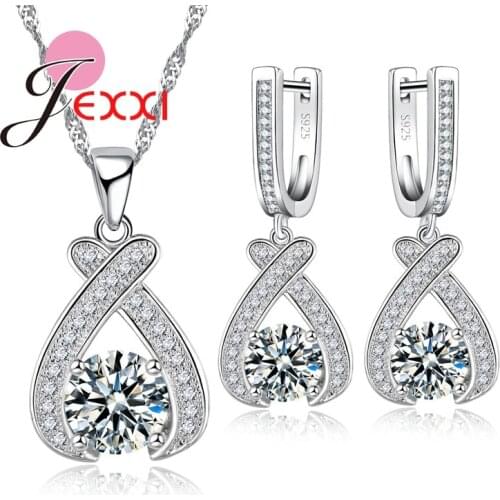 Lucky Bag Cute Jewelry Sets Wholesale Cubic Zirconia Earrings/Necklace 925 Sterling Silver Party Accessories Hot Sale