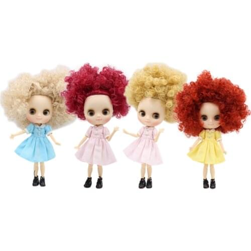 DBS Blyth middie doll 1/8 bjd wild-curl hair pink brown blonde matte face joint body 1/8 bjd girls gift anime toy