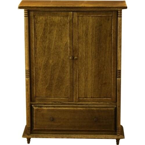 Dollhouse Modern Wardrobe Miniature 1:12 Bedroom Furniture, Dolls House Furnishings Toy