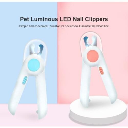 Pet Nail Clippers Cat Dog Nail Clippers Set LED Glowing Blood Line Electric Nail Sharpener Anti-Shear Electric Nail Polisher