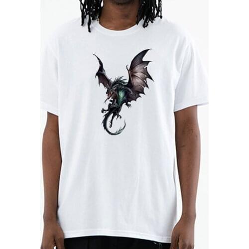 2020 Mans Summer New Pterosaur Awesome Dragon Men Cotton short sleeves T shirts Printed Tops Tees