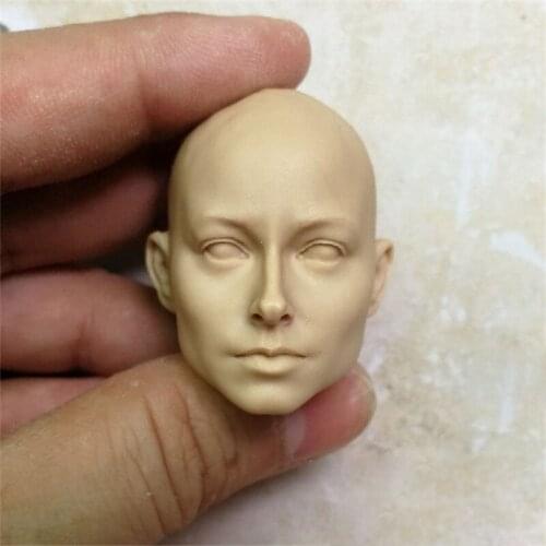 Unpainted 1/6 Scale Without Makeup DIY Female Head Sculpt Model For Action Figure Dolls Painting Exercise No.253