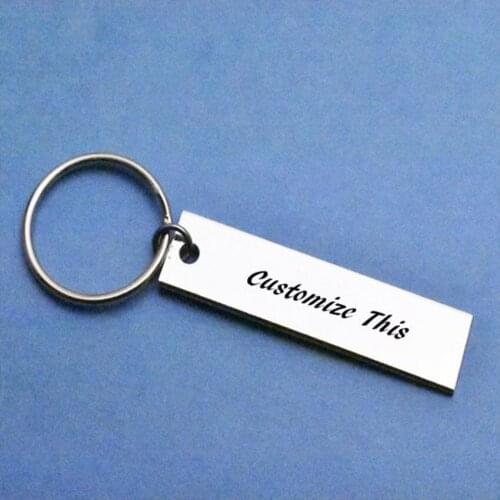 Stainless Steel Custom Personalized Bar Key Chain Engraved Name Date Coordinates Initials Roman Numeral llaveros Para Mujer