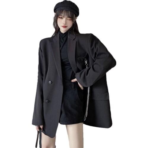 2021 New Women Spring Autumn Korean Style Black Suit Jackets Ladies British Style Blazer Suit Female Outerwear 27b