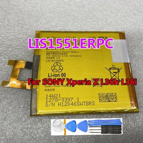 Original Replacement Battery For SONY Xperia Z L36h L36i c6602 SO-02E C6603 S39H LIS1502ERPC LIS1551ERPC Genuine 2330mAh