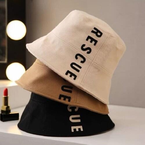 New Solid Bucket Hat Unisex Bob Hat Hip Hop Letters Mens Ladies Summer Panama Hat Beach Sun Fishing Hat