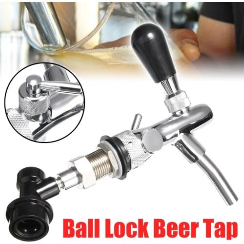 1Set G5/8 Beer Faucet Adjustable Stainless Steel Draft Beer Faucet Shank with Ball Lock Tap Dispenser Homebrew Barware Tool
