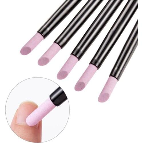 1pc/5pcs Quartz Stone Scrub Pen Cuticle Remover Pusher Trimmer Dead Skin Remover Black Professional Nail Art Care Tool
