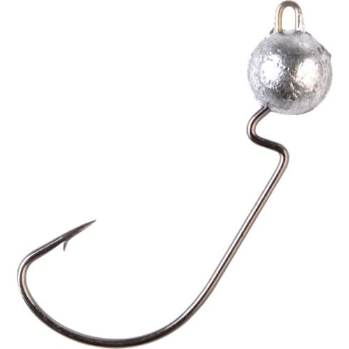 5/8pcs Fishing Hook Lead Jig Head Wide Crank Offset Fishhook For Soft Worm Lure 3.5g/5g/7g/10g Barbed Carp Fishing Hooks