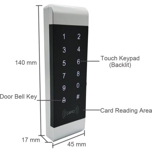 Rfid Lock System 125KHz Door RFID Card Password Access Controller with Touch Keypad Wiegand Input/output Door Controller