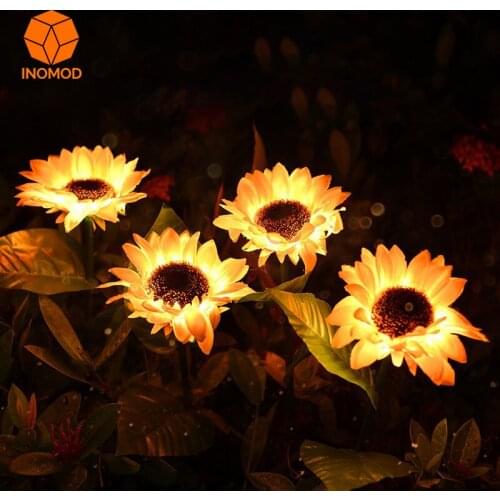 LED Solar Lamp Outdoor Sunflower Sunflower Garden Landscape Community Garden Floor Lamp Waterproof Lawn Villa Decorative