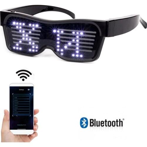 LED Glasses for Flashing Bluetooth APP Control - Display Messages, Animation, DJ holiday party birthday childrens toy gift