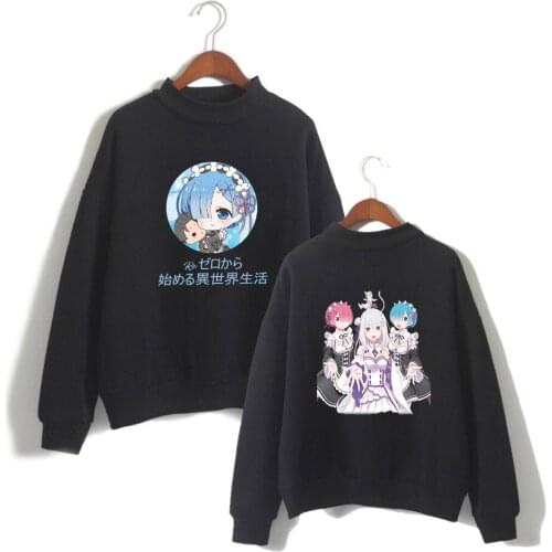 Re Zero Hoodie Hooded Jacket Pullover Coat Sweatshirt for Men Women boy Girl Clothing Clothes Rem and Ram Japanese Anime Hoodies