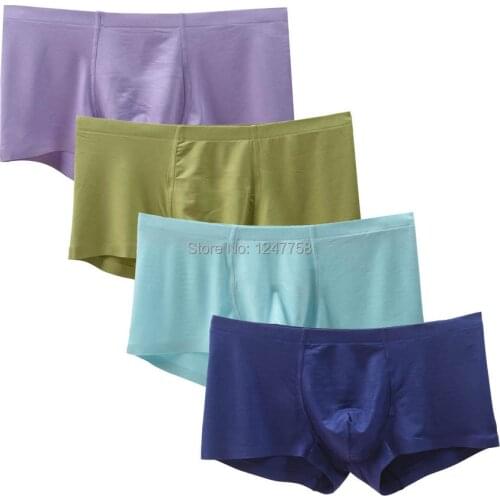 4Pcs/Lot Mens Soft Shorts Trunks Mens Boxer Male Modal Stretchable Boxers Men Seamless Underwear Bokserki Cueca calzoncillos