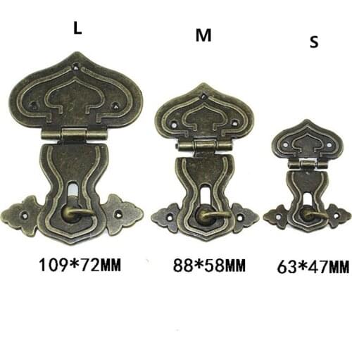 Vintage Alloy Furniture Lock,Gourd Clasp and Heart Door Hasp Cupboard Drawer Kitchen Locks,Chinese Furniture Hardware,10Sets