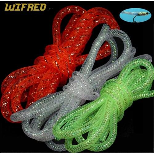 2meter Pearl Gold Pink Holographic Tinsel Mylar Tube Mesh Fly Tying E Z Body Minnow Material 8mm