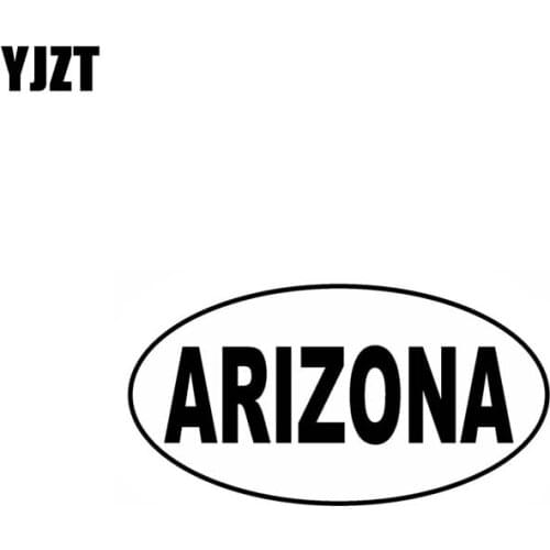 YJZT 14.3CM*7.5CM ARIZONA Oval Car Sticker Vinyl Decal Black Silver C10-01498