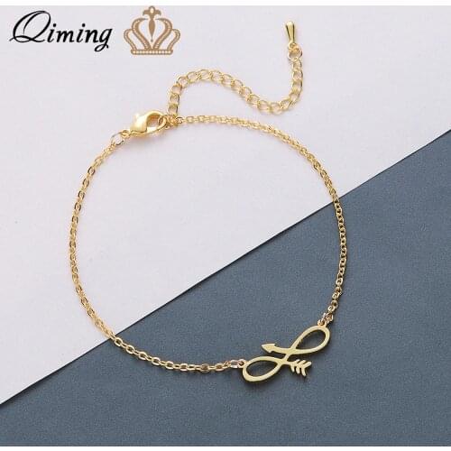 Stainless Steel Arrow Infinity Bracelets For Women Fashion Lucky Jewelry Dress Party Gift Simple Boho Bracelet Bangle Pulseira