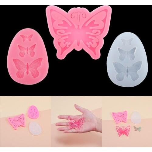 1 Pcs 3 Style Butterflies Silicone Mold Pendant Hairpin UV Epoxy Resin Molds for DIY Resin Silicone Craft Jewelry Making Tools