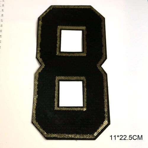 1pc Sequin number patches for clothing DIY sew on black parch appliques Embroidery applique patch ropa clothing accessories