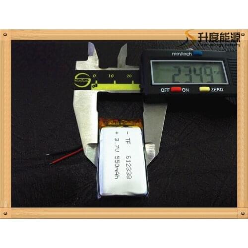 10pieces/lot) Free shipping 3.7V lithium polymer battery 612338 062238 MP3 DIY Speaker millet Bluetooth 550MAH
