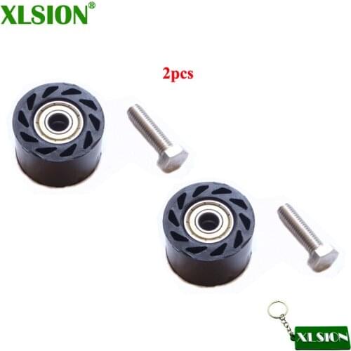 XLSION 2pcs Chain Roller 8mm ID Puller Tensioner For Dit Pit Bike Atv Quad Motorcycle Motocross