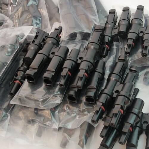 200Pairs/Lot Solar Panel 2T Type 1 to 2 PV Solar Connectors M-FF and F-MM Branch SLAR PANEL CONNECTOR Wholesale