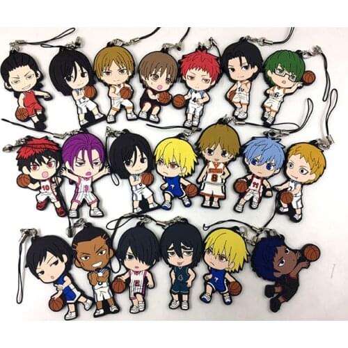 2018 20pcs/Lot Random Sent Japanese anime figure Kuroko No Basketball Silicone key chain Anime rubber