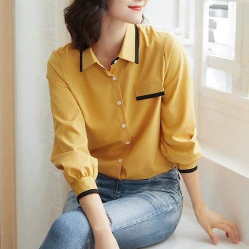 2019 Lady Dress Shirt Long Sleeve Clothes Office Female Blouse Shirt Free Shipping