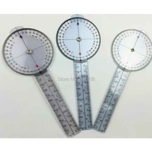 48pcs/lot 8" Goniometer Angle ruler PVC Ruler plastic protractor medical ruler