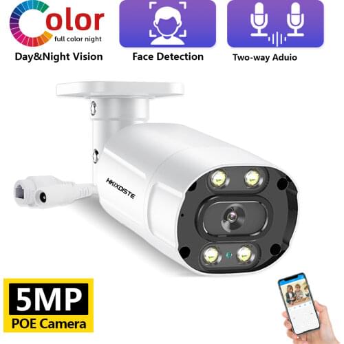 5MP POE IP Camera Full Color Metal Bullet IP66 cctv Surveillance Security network XMeye P2P Outdoor Waterproof H.265 camera