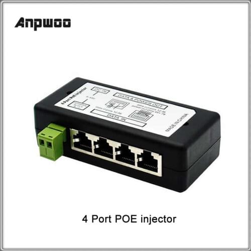 Anpwoo POE S1 S2 4Ports 8 Ports POE Injector POE Splitter for CCTV Network POE Switch Camera Power Over Ethernet IEEE802.3af AHD