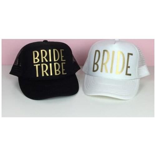 VORON Gold Print BRIDE TRIBE Mesh Baseball Cap Women Wedding Party Hat Brand Bachelor Club Team Snapback Cap Summer Beach SQUAD