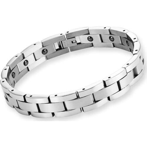 Bracelets Men Stainless Steel Energy Magnetic Tourmaline Health Care Jewelry for Women Bracelet Bangle Gift