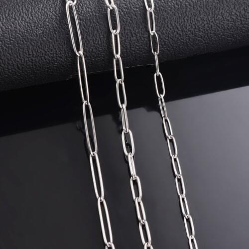 1Pc Stainless Steel Big Long Cross O Chain Necklace For Women Men DIY Jewelry Bracelet Necklace