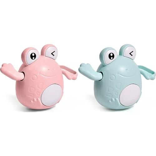 Baby Cartoon Cute Frog Bath Toys Kids Chain Clockwork Water Floating Wind-up Clockwork Beach Toys Water Playing for Children