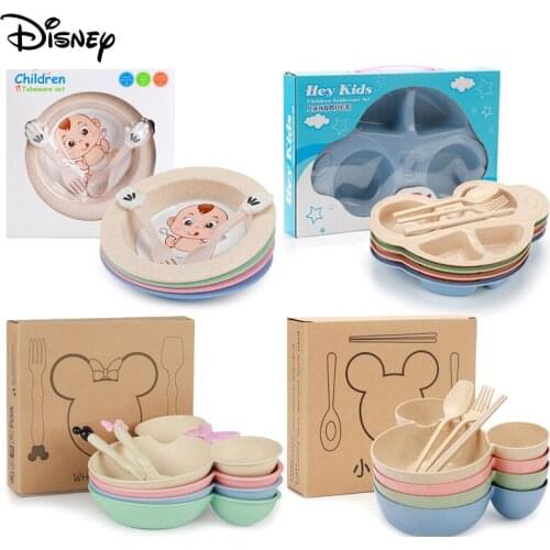 Disney Mickey Mouse Shape Plate Tableware Spoon Miniatures Cup Plate Dish or Snacks Fruit Sushi Plate Cute Cartoon Tableware