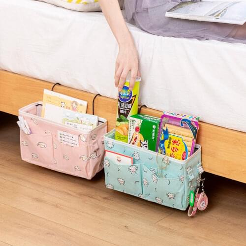 Canvas Bedside Hanging Pocket Storage Bag Bedroom Magazine Storage Pouch Diaper Candy Toy Holder Baby Tissue Box Home Organizer