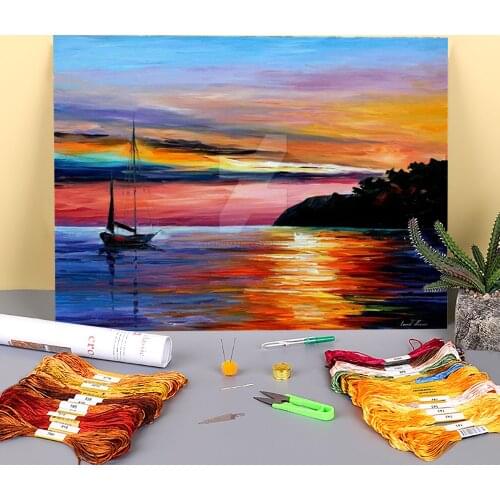 Oil Painting Style Wind Hope Printed Canvas 11CT Cross Stitch DIY Embroidery Kit DMC Threads Handmade Hobby Craft Different