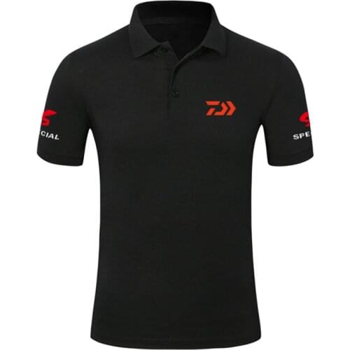 2019 DAWA Summer Fishing Lapel POLO Shirt Fishing Clothing Short Sleeve Sunscreen Breathable Clothes Anti-UV DAWA Fishing Shirt