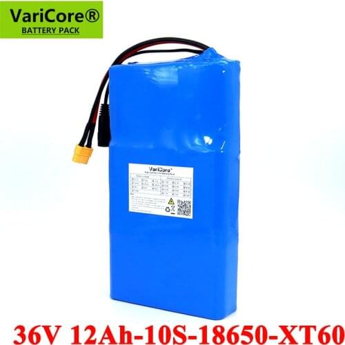 VariCore 36V 12Ah E-bike Lithium Battery Pack 18650 12000mAh 20A BMS for Balancing scooter lawn mower Electric wheelchair