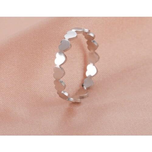 COOLTIME Hearts Cute Rings for Women Romantic Resizable Finger Ring Wedding Engagement Gift For Women Girl Fashion Jewelry