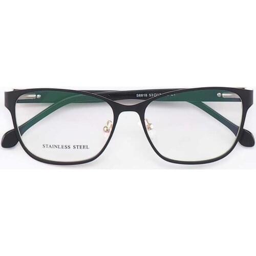 YOUTOP Mens Rectangle Stainless Steel Square Eyeglasses Optical Fashion Male Eyewear Prescription Glasses Frame S6818