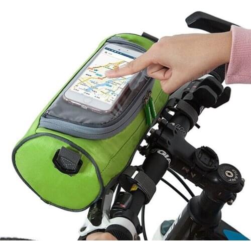 New Bicycle Handlebar Bag Outdoor MTB Bike Touch Screen Mobile Phone Head Bag Bike Front Tube Waterproof Cycling Storage Bag