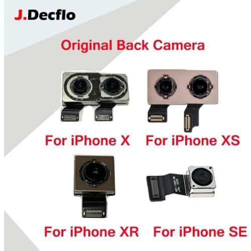Original 2pcs Back Camera For iPhone 5S SE 6 7 8 XS Max 11pro Rear Lens Flex Cable Replacement For iPhone X Rear Camera Module
