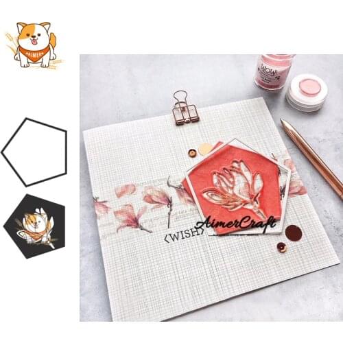 Pentagon Frame Flower Metal Cutting Dies Scrapbooking Stencil For DIY Paper Card Decorative Embossing Die Cut Craft New 2019