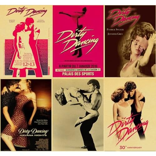 Dirty Dancing Posters Vintage Kraft Paper Classic Movie Poster Home Room Bar Decor Wall Decoration Art Wall Stickers